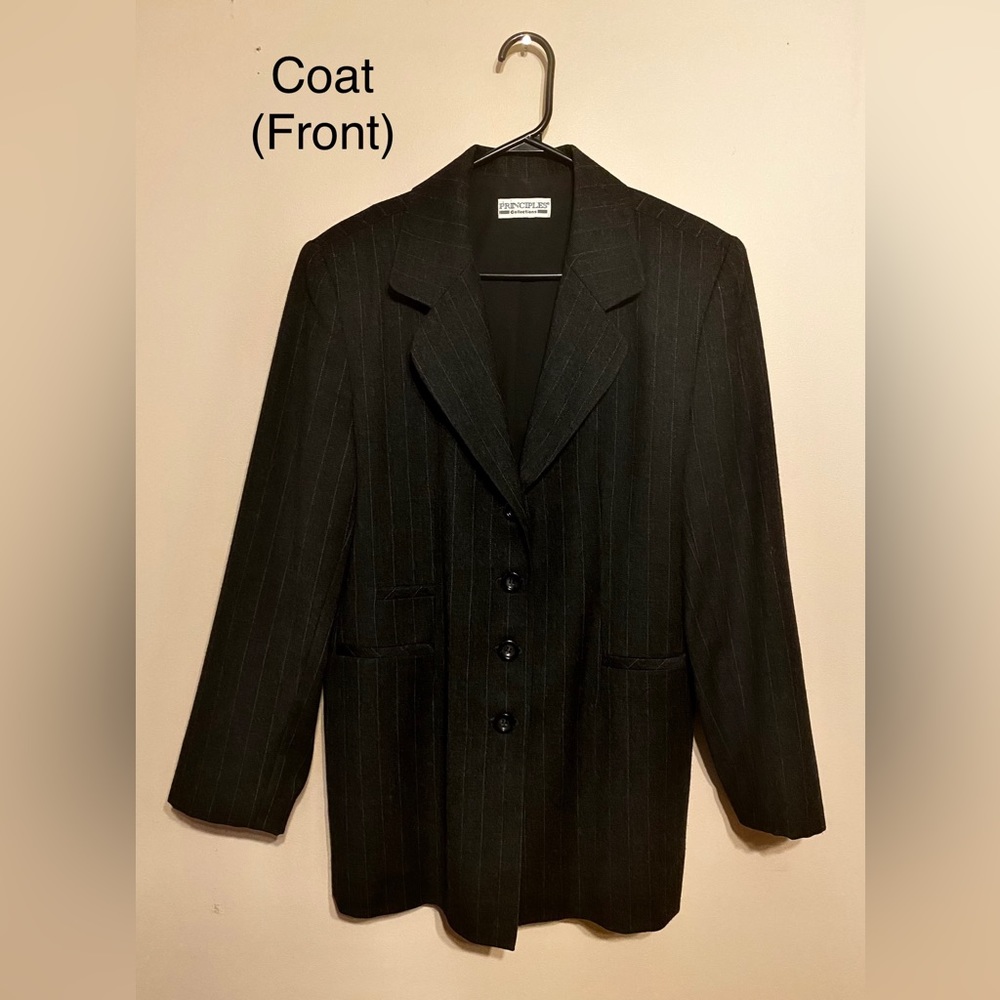 PRINCIPLES Black Pinstripe Suit Jacket